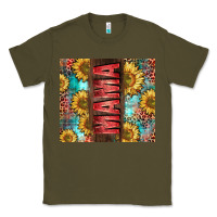 Army Green Mama Sunflower Classic Tee - CowGirlArtShop