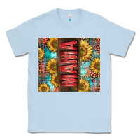 Dusty Blue Mama Sunflower Classic Tee - CowGirlArtShop