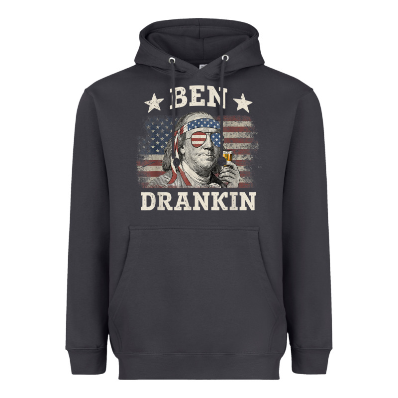 Ben Drankin 4th Of July Patriotic Funny T-shirt Heavyweight Hoodie by artisFamous | Teevron