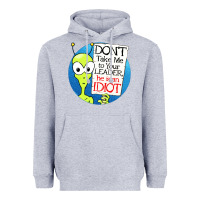 Heather Grey dont take me to your leader Heavyweight Hoodie - artisFamous