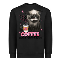 Black coffee because murder is wrong grumpy cat Heavyweight Sweatshirt - JahusDesignShop