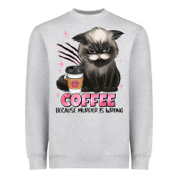 Heather Grey coffee because murder is wrong grumpy cat Heavyweight Sweatshirt - JahusDesignShop