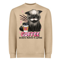Coffee Because Murder Is Wrong Grumpy Cat Heavyweight Sweatshirt | Teevron