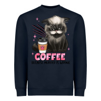 Navy coffee because murder is wrong grumpy cat Heavyweight Sweatshirt - JahusDesignShop