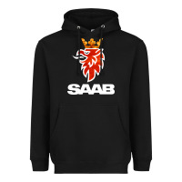 Black saab Heavyweight Hoodie - artisFamous