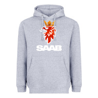 Heather Grey saab Heavyweight Hoodie - artisFamous