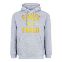 Heather Grey fauci is a fraud Heavyweight Hoodie - artisFamous