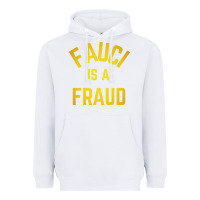 White fauci is a fraud Heavyweight Hoodie - artisFamous