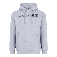 Heather Grey house music heartbeat Heavyweight Hoodie - artisFamous