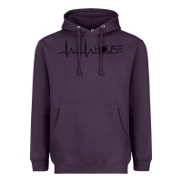 Plum house music heartbeat Heavyweight Hoodie - artisFamous