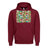 Western Brushstroke Zipper Hoodie | Teevron