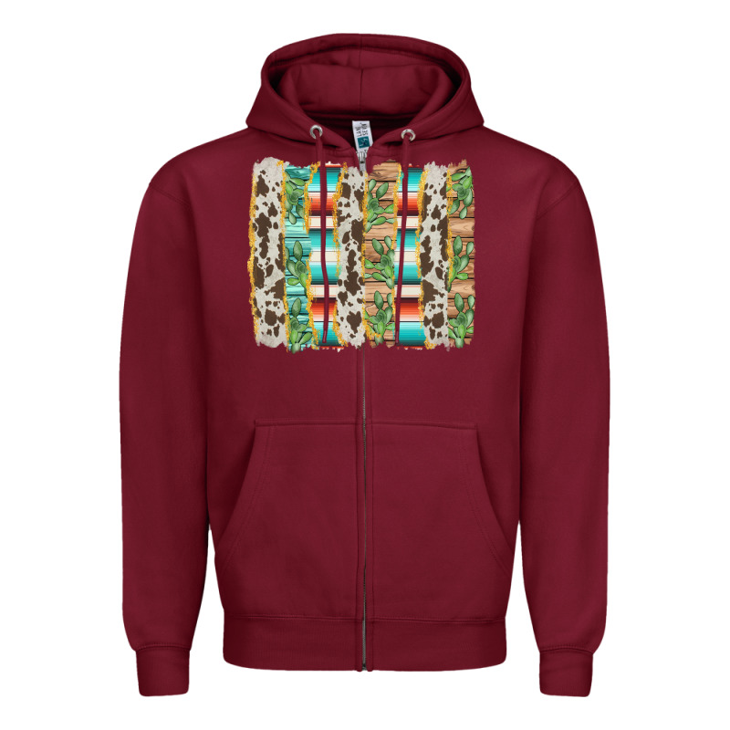 Western Brushstroke Zipper Hoodie by AdoDesignShop | Teevron