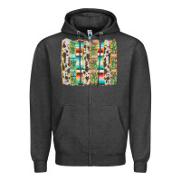 Charcoal Heather western brushstroke Zipper Hoodie - AdoDesignShop