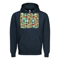 Navy western brushstroke Zipper Hoodie - AdoDesignShop