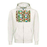 Oatmeal Heather western brushstroke Zipper Hoodie - AdoDesignShop