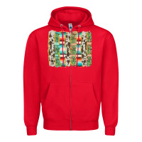 Red western brushstroke Zipper Hoodie - AdoDesignShop