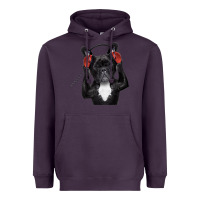 Plum french bulldog dj style Heavyweight Hoodie - artisFamous