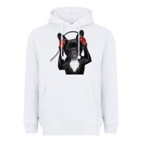 White french bulldog dj style Heavyweight Hoodie - artisFamous
