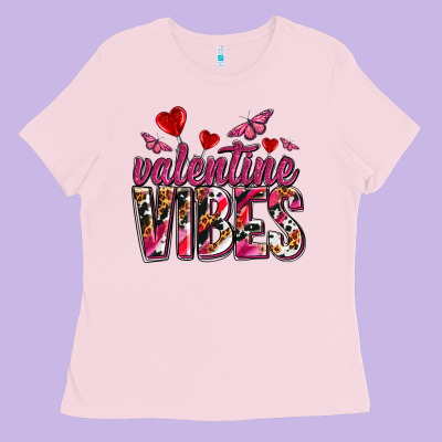 Valentine Vibes Olivia Ladies Tee Designed By Oliviacreatesart
