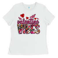 White valentine vibes olivia Ladies Tee - OliviaCreatesArt