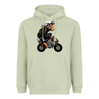Monkey Bike Cartoon Heavyweight Hoodie | Teevron