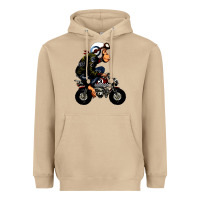 Mushroom monkey bike cartoon Heavyweight Hoodie - artisFamous