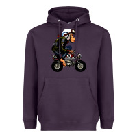 Plum monkey bike cartoon Heavyweight Hoodie - artisFamous