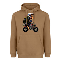 Toasted Coconut monkey bike cartoon Heavyweight Hoodie - artisFamous