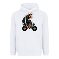 White monkey bike cartoon Heavyweight Hoodie - artisFamous
