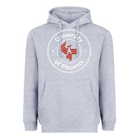 Heather Grey university of phoenix white red Heavyweight Hoodie - artisFamous