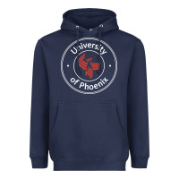 University Of Phoenix White Red Heavyweight Hoodie | Teevron