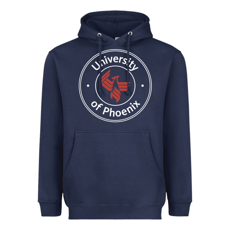 University Of Phoenix White Red Heavyweight Hoodie by artisFamous | Teevron