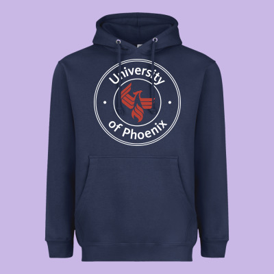 University Of Phoenix White Red Heavyweight Hoodie Designed By Artisfamous