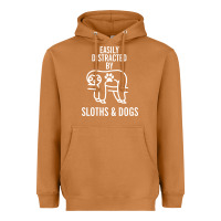 Meerkat easily distracted by sloths and dogs funny sloth quote paw print Heavyweight Hoodie - artisFamous