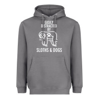 Storm easily distracted by sloths and dogs funny sloth quote paw print Heavyweight Hoodie - artisFamous