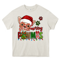 Cream merry pawmas christmas chihuahua Heavy Core Tee - Jasminsmagicworld