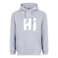 Heather Grey hi hawaii Heavyweight Hoodie - artisFamous