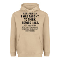 Mushroom i am a redhead i was taught to think Heavyweight Hoodie - artisFamous