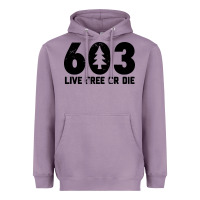 Lavender live free or die 603 tree Heavyweight Hoodie - artisFamous