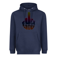 Navy fuck you middle finger Heavyweight Hoodie - artisFamous