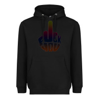 Black fuck you middle finger Heavyweight Hoodie - artisFamous