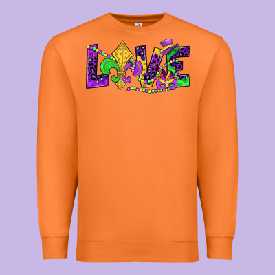 Mardi Gras Love Premium Sweatshirt Designed By Jahusdesignshop