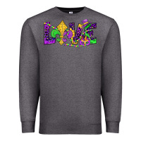 Charcoal Heather mardi gras love Premium Sweatshirt - JahusDesignShop