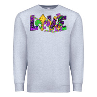 Heather Grey mardi gras love Premium Sweatshirt - JahusDesignShop