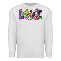 Oatmeal Heather mardi gras love Premium Sweatshirt - JahusDesignShop