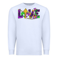 White mardi gras love Premium Sweatshirt - JahusDesignShop