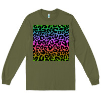 Army Green leopard glitter seamless pattern Long Sleeve Tee - BundleAndBundleShop