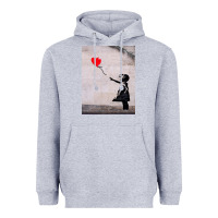Heather Grey banksy, hope Heavyweight Hoodie - artisFamous