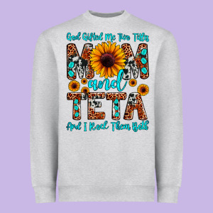 God Gifted Me Two Titles Mom And Teta And I Rock T Heavyweight Sweatshirt Designed By Jahusdesignshop