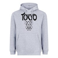 Heather Grey Olympic RingTokyo 2020 Heavyweight Hoodie - artisFamous